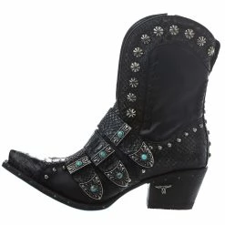 Lane Boots Women's Jet Black Showdown 7.5 In Top Bootie -Justin Boots Store LB0489C 03