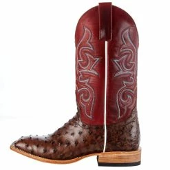 Macie Bean Boots Women's Macie Bean Top Hand Kango Tobacco Full Quill Ostrich Red Fools Top Cowgirl Boot -Justin Boots Store M2001 3