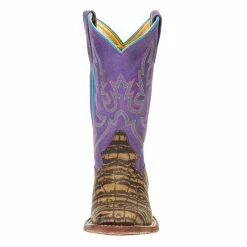 Macie Bean Boots Kids Co Vintage Caiman Print Purple Sinsation Top Cowgirl Boots -Justin Boots Store M9138 1