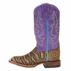 Macie Bean Boots Kids Co Vintage Caiman Print Purple Sinsation Top Cowgirl Boots -Justin Boots Store M9138 2
