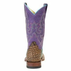 Macie Bean Boots Kids Co Vintage Caiman Print Purple Sinsation Top Cowgirl Boots -Justin Boots Store M9138 3