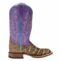 Macie Bean Boots Kids Co Vintage Caiman Print Purple Sinsation Top Cowgirl Boots -Justin Boots Store M9138 4
