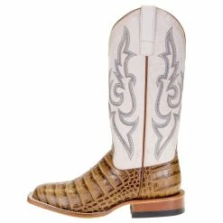 Macie Bean Boots Womens Slick Rikki Tan Caiman Print 13` Bleached Bone Top -Justin Boots Store M9154 2