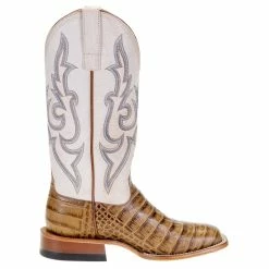 Macie Bean Boots Womens Slick Rikki Tan Caiman Print 13` Bleached Bone Top -Justin Boots Store M9154 4