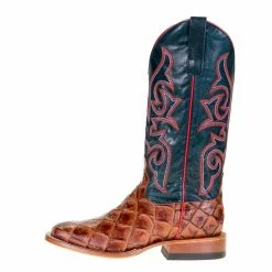Macie Bean Boots Women`s Cognac Filet Of Fish 13` Navy Explosion Top -Justin Boots Store M9156 2