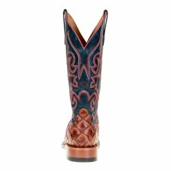 Macie Bean Boots Women`s Cognac Filet Of Fish 13` Navy Explosion Top -Justin Boots Store M9156 3