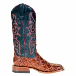 Macie Bean Boots Women`s Cognac Filet Of Fish 13` Navy Explosion Top -Justin Boots Store M9156 4