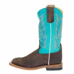 Macie Bean Boots Kids Brown Foot Blue Top Oxbow Sole Cowgirl Boot -Justin Boots Store MK9147 2
