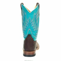 Macie Bean Boots Kids Brown Foot Blue Top Oxbow Sole Cowgirl Boot -Justin Boots Store MK9147 3
