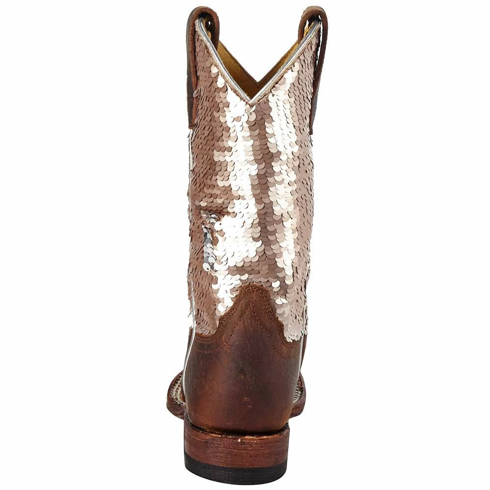 Macie Bean Boots Kids Brown Bison Sparkle Magic Cowgirl Boot 6 Macie Bean Boots Kids Brown Bison Sparkle Magic Cowgirl Boot - Image 4