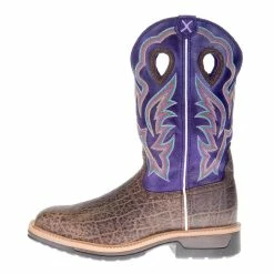 Twisted X Men's Brown Elephant Print 12in. Purple Alloy Toe Work Boots 9 Twisted X Men's Brown Elephant Print 12in. Purple Alloy Toe Work Boots -Justin Boots Store MLCA006 2