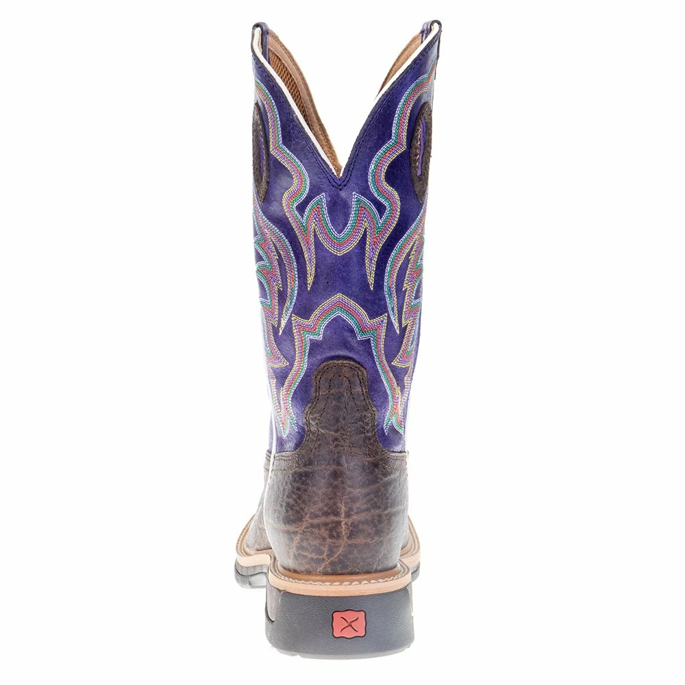 Twisted X Men's Brown Elephant Print 12in. Purple Alloy Toe Work Boots 6 Twisted X Men's Brown Elephant Print 12in. Purple Alloy Toe Work Boots - Image 4