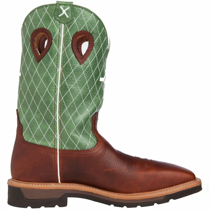 Twisted X Men's Cognac Glazed Pebble Lite Weight Cowboy Work Boots 12 Twisted X Men's Cognac Glazed Pebble Lite Weight Cowboy Work Boots - Image 10