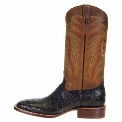 R Watson Boots Men's R Watson Black Caiman Tail 13in. Mad Dog Tan Top Boots 9 R Watson Boots Men's R Watson Black Caiman Tail 13in. Mad Dog Tan Top Boots -Justin Boots Store MU10000 2