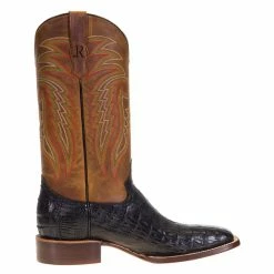 R Watson Boots Men's R Watson Black Caiman Tail 13in. Mad Dog Tan Top Boots 11 R Watson Boots Men's R Watson Black Caiman Tail 13in. Mad Dog Tan Top Boots -Justin Boots Store MU10000 4