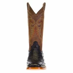 Alternative view of Men's R Watson Black Full Quill Ostrich 13in. Mad Dog Tan Cowhide Top Boots
