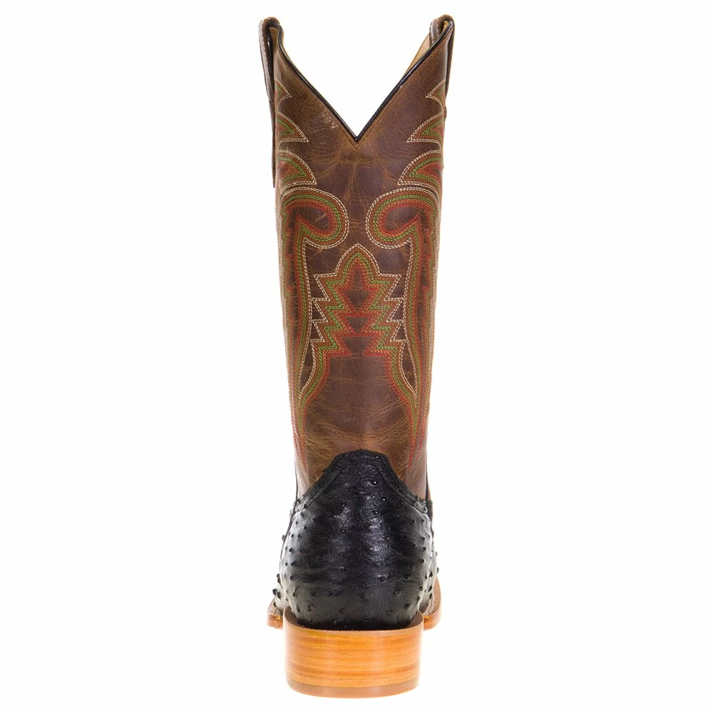 Men's R Watson Black Full Quill Ostrich 13in. Mad Dog Tan Cowhide Top Boots 6 Men's R Watson Black Full Quill Ostrich 13in. Mad Dog Tan Cowhide Top Boots - Image 4