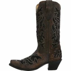 Corral Corral Brown And Black Sequin Inlay Cowgirl Boots -Justin Boots Store R1152 left
