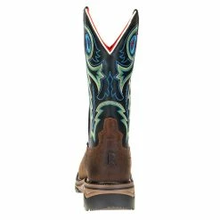 R Watson Boots Men's R. Saddle Distressed Buffalo 12in. Emerald Green Top Square Steel Toe Work Boots -Justin Boots Store RW1009ST 3 97f9b2b5 50d4 4dae a11c 90cf8f37d75e