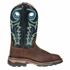 R Watson Boots Men's R. Saddle Distressed Buffalo 12in. Emerald Green Top Square Steel Toe Work Boots -Justin Boots Store RW1009ST 4 7fbd6dff b81d 4eae aac0 f6d65f200362