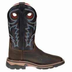 R Watson Boots Men's Coffee Distressed Buffalo 12in. Midnight Black Goat Square Soft Toe Work Boots -Justin Boots Store RW1012 4