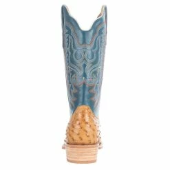 R Watson Boots Men's Antique Saddle Full Quill Ostrich 13in. Royal Blue Goat Top Boots 10 R Watson Boots Men's Antique Saddle Full Quill Ostrich 13in. Royal Blue Goat Top Boots -Justin Boots Store RW4513 1 3