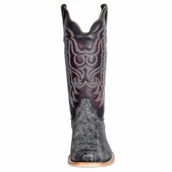 R Watson Boots Men's Smokey Grey Cape Buffalo 13in. Dark Cherry Top Boot -Justin Boots Store RW7100 1 21