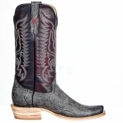 R Watson Boots Men's Smokey Grey Cape Buffalo 13in. Dark Cherry Top Boot -Justin Boots Store RW7100 1 51