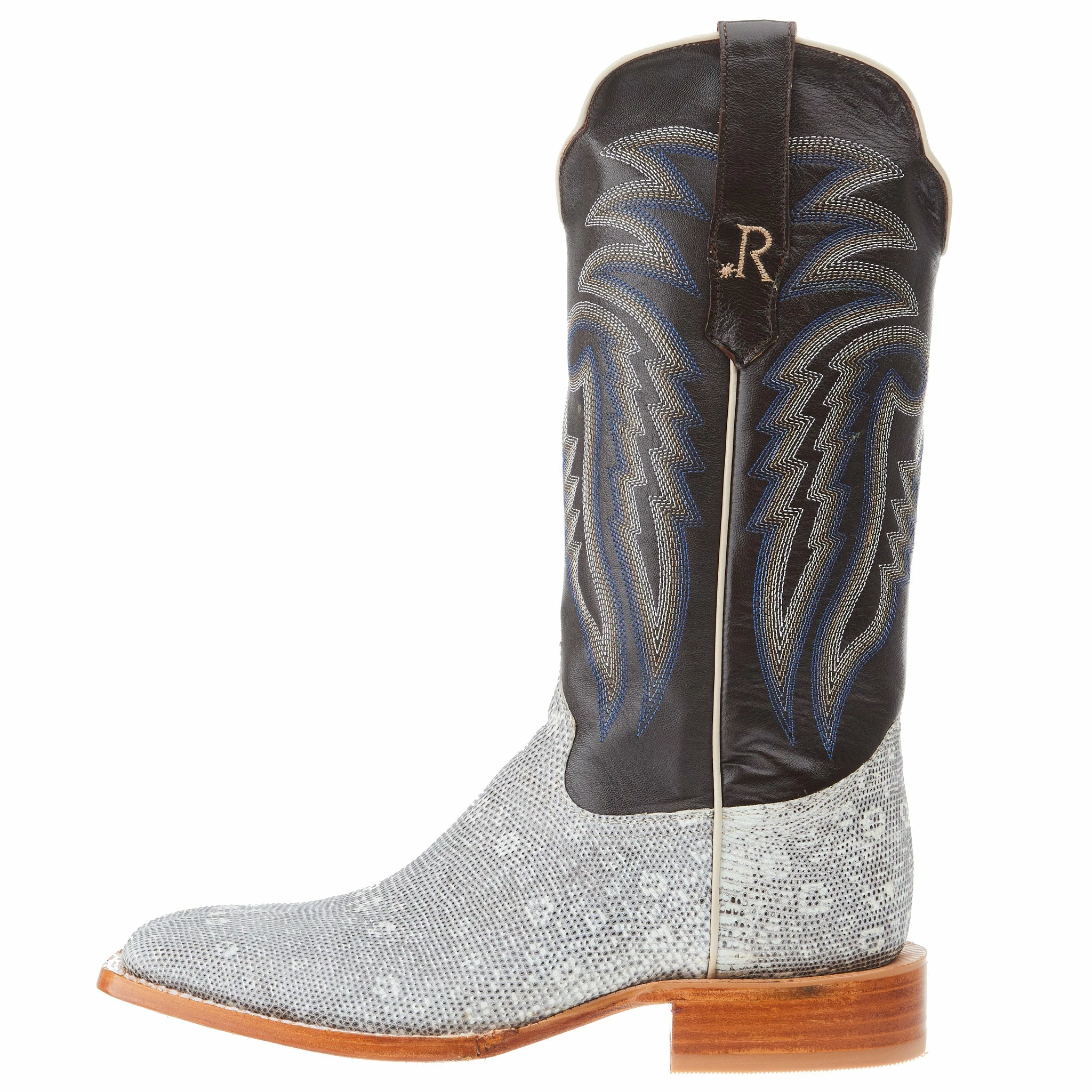 R Watson Boots Mens Natural Ring Tail Lizard 13in Chocolate Cowhide Boot 5 R Watson Boots Mens Natural Ring Tail Lizard 13in Chocolate Cowhide Boot - Image 3