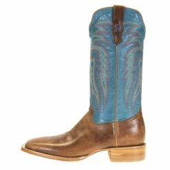 R Watson Boots Men`s Palomino Tan Cowhide 13` Blue Luster Top Square Toe -Justin Boots Store RW8005 2 2 Edit