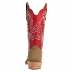 R Watson Boots Men's Sand Roughout 13in. Cherry Red Cowhide Top Square Toe Cowboy Boots 10 R Watson Boots Men's Sand Roughout 13in. Cherry Red Cowhide Top Square Toe Cowboy Boots -Justin Boots Store RW8207 2 3