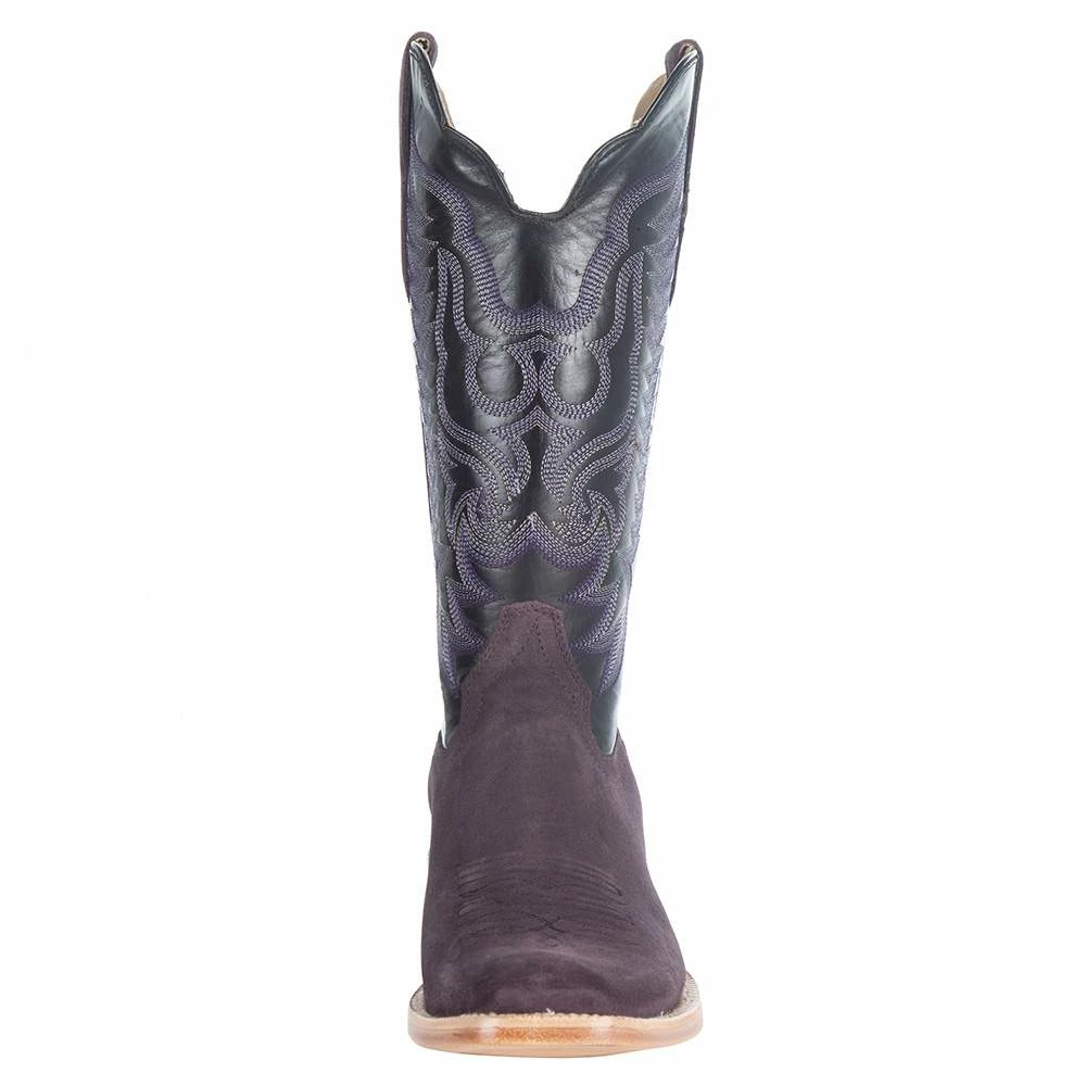 R Watson Boots Men's Plum Rough Out 13in. Black Cowhide Top Boots 4 R Watson Boots Men's Plum Rough Out 13in. Black Cowhide Top Boots - Image 2