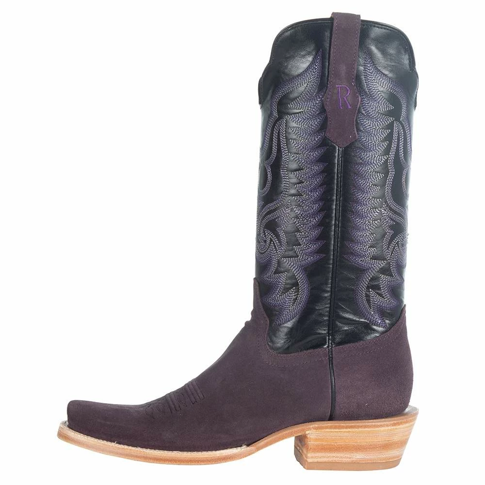 R Watson Boots Men's Plum Rough Out 13in. Black Cowhide Top Boots 5 R Watson Boots Men's Plum Rough Out 13in. Black Cowhide Top Boots - Image 3