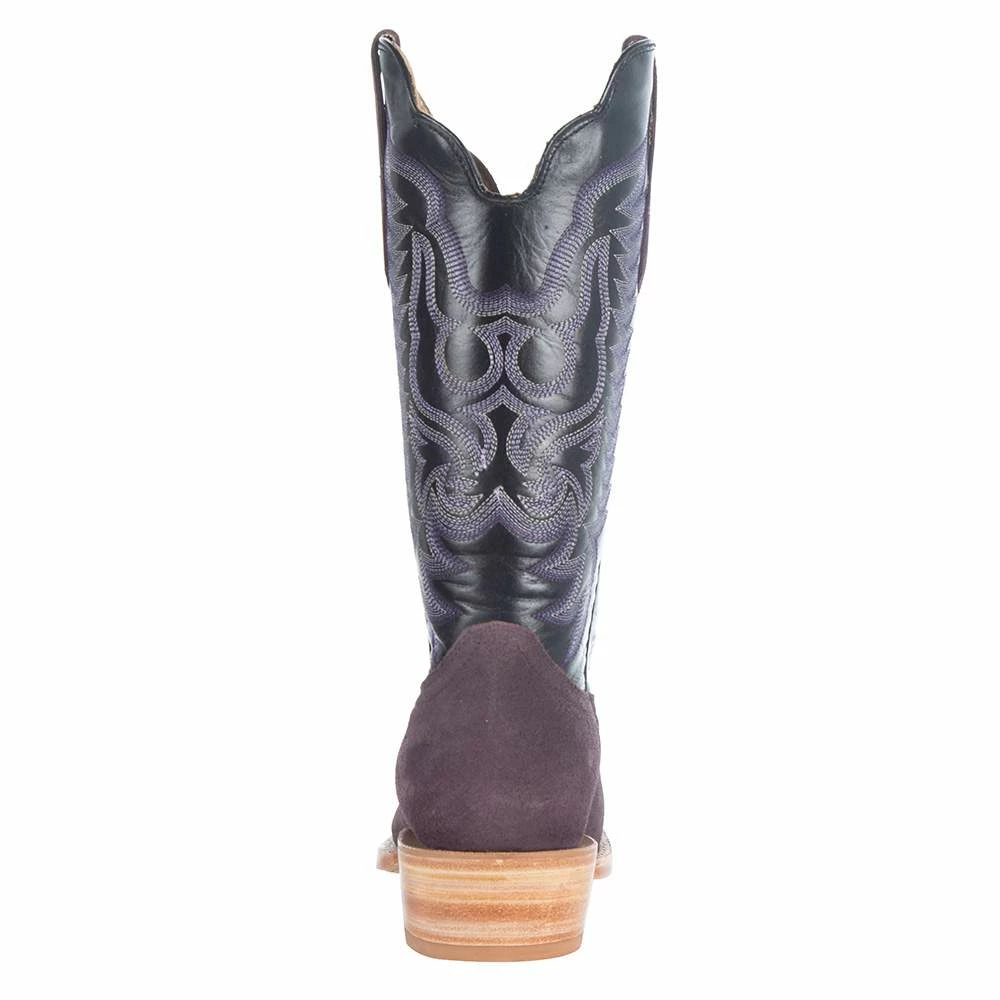 R Watson Boots Men's Plum Rough Out 13in. Black Cowhide Top Boots 6 R Watson Boots Men's Plum Rough Out 13in. Black Cowhide Top Boots - Image 4