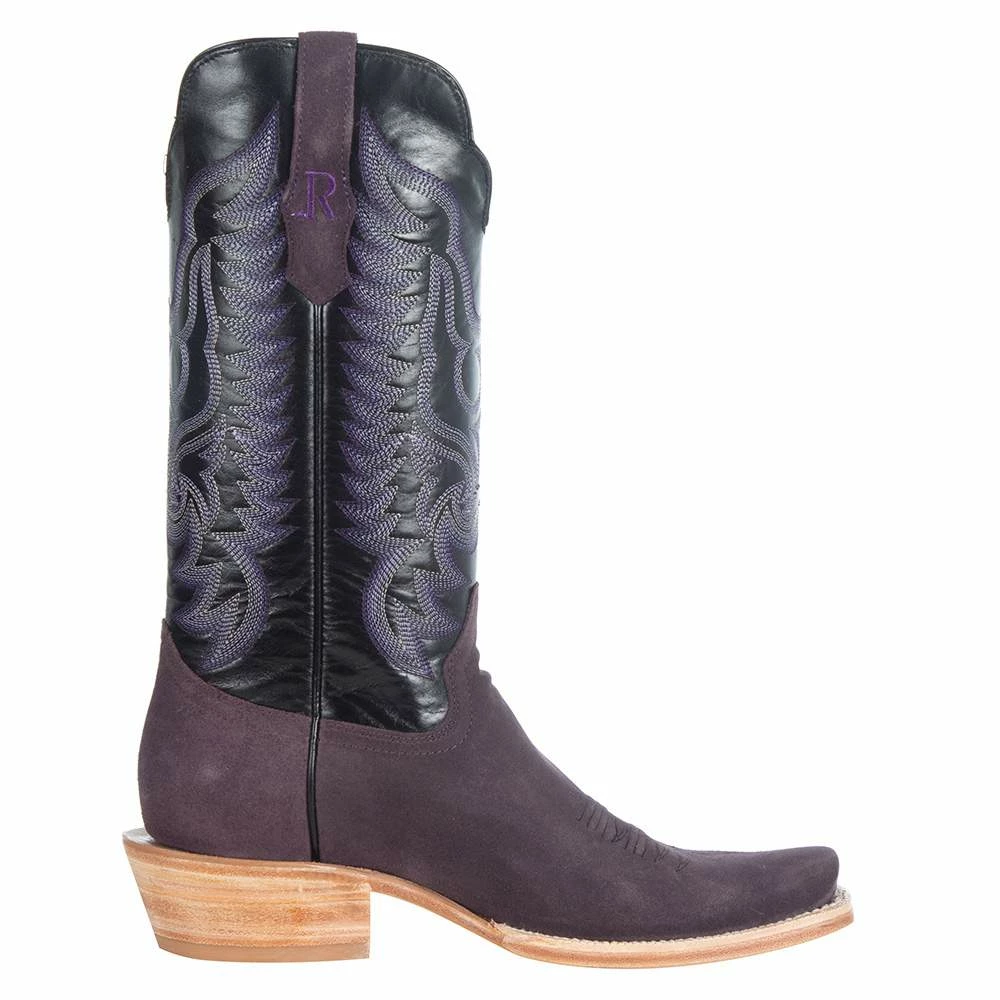 R Watson Boots Men's Plum Rough Out 13in. Black Cowhide Top Boots 7 R Watson Boots Men's Plum Rough Out 13in. Black Cowhide Top Boots - Image 5
