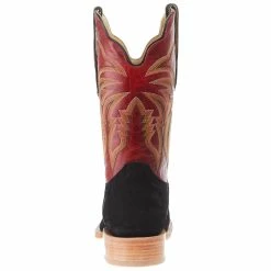 R Watson Boots Men's Black Boar 11in Barn Red Cowhide Top Square Toe Boot 9 R Watson Boots Men's Black Boar 11in Barn Red Cowhide Top Square Toe Boot -Justin Boots Store RW8600 2 03