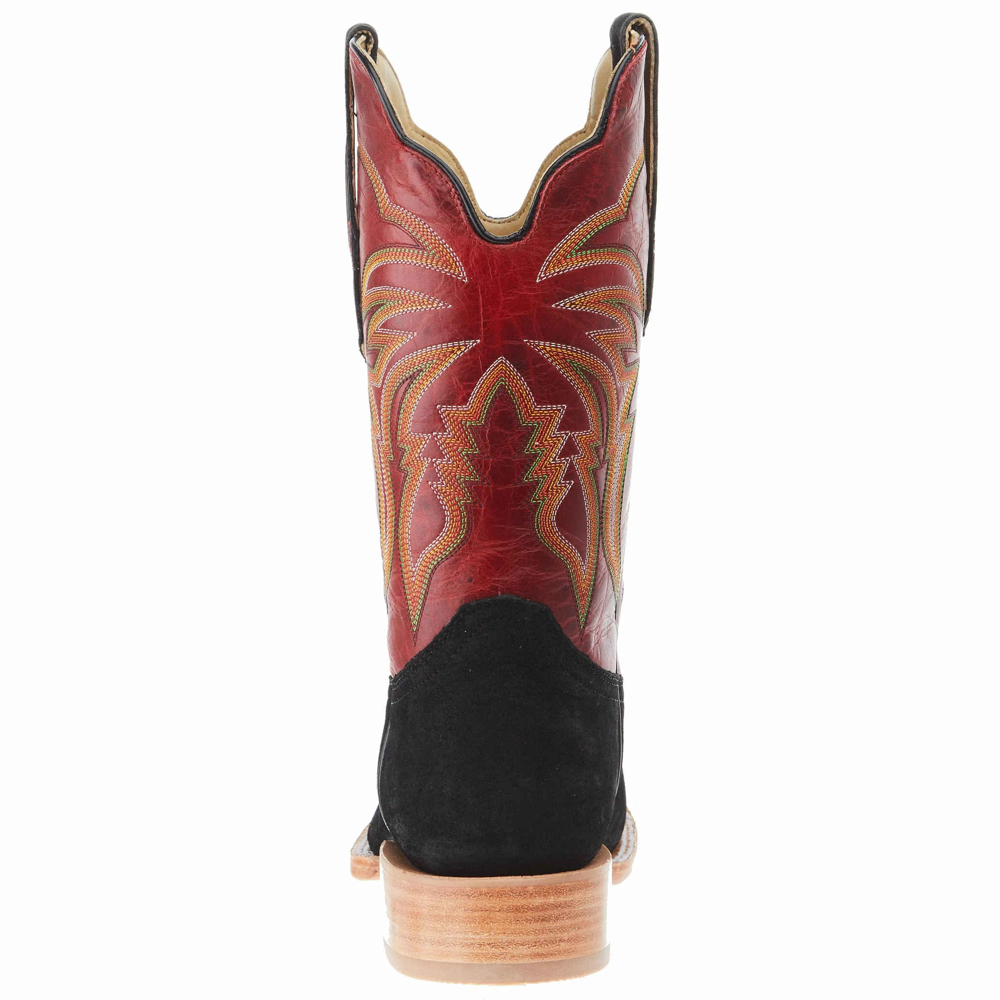 R Watson Boots Men's Black Boar 11in Barn Red Cowhide Top Square Toe Boot 5 R Watson Boots Men's Black Boar 11in Barn Red Cowhide Top Square Toe Boot - Image 3
