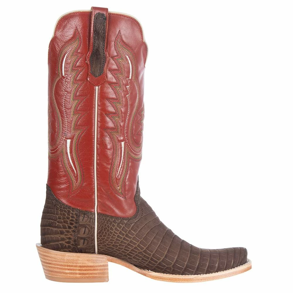 R Watson Boots Men's R Watson Mocha Sueded Gator 13in. Indian Orange Boots 7 R Watson Boots Men's R Watson Mocha Sueded Gator 13in. Indian Orange Boots - Image 5