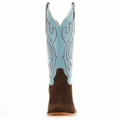 R Watson Boots Women's Chocolate Rough Out 13 In Sky Blue Top Cowgirl Boot 8 R Watson Boots Women's Chocolate Rough Out 13 In Sky Blue Top Cowgirl Boot -Justin Boots Store RWL2022 69 02