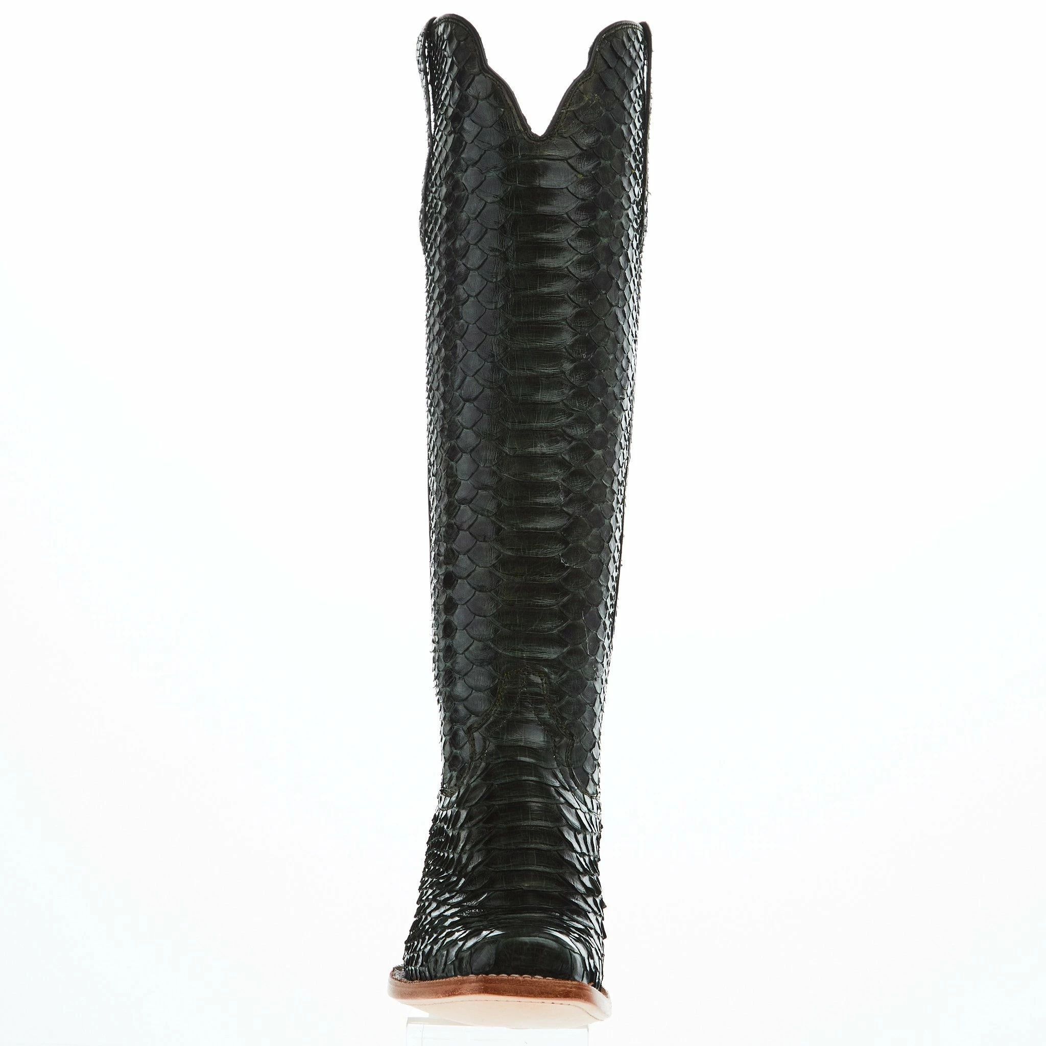 R Watson Boots Women's Dark Green Python 17 In Top Cowgirl Boot 4 R Watson Boots Women's Dark Green Python 17 In Top Cowgirl Boot - Image 2