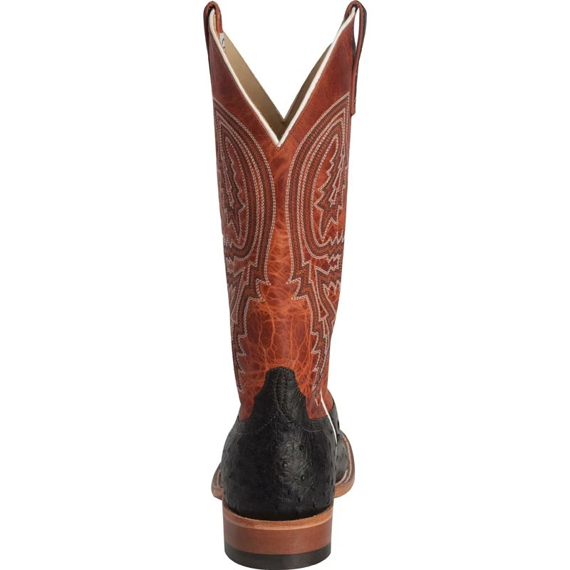 Anderson Bean Men's Black Full Quill Ostrich Rust Cowboy Boots 4 Anderson Bean Men's Black Full Quill Ostrich Rust Cowboy Boots - Image 2