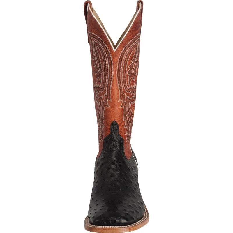 Anderson Bean Men's Black Full Quill Ostrich Rust Cowboy Boots 5 Anderson Bean Men's Black Full Quill Ostrich Rust Cowboy Boots - Image 3