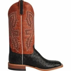 Anderson Bean Men's Black Full Quill Ostrich Rust Cowboy Boots 11 Anderson Bean Men's Black Full Quill Ostrich Rust Cowboy Boots -Justin Boots Store S1098 left