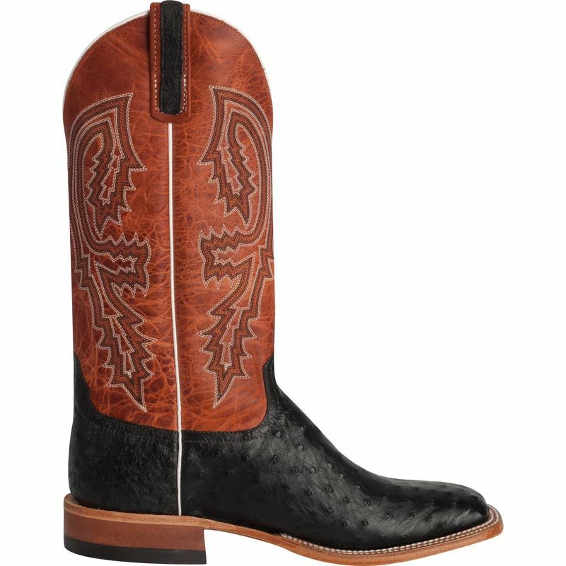 Anderson Bean Men's Black Full Quill Ostrich Rust Cowboy Boots 6 Anderson Bean Men's Black Full Quill Ostrich Rust Cowboy Boots - Image 4