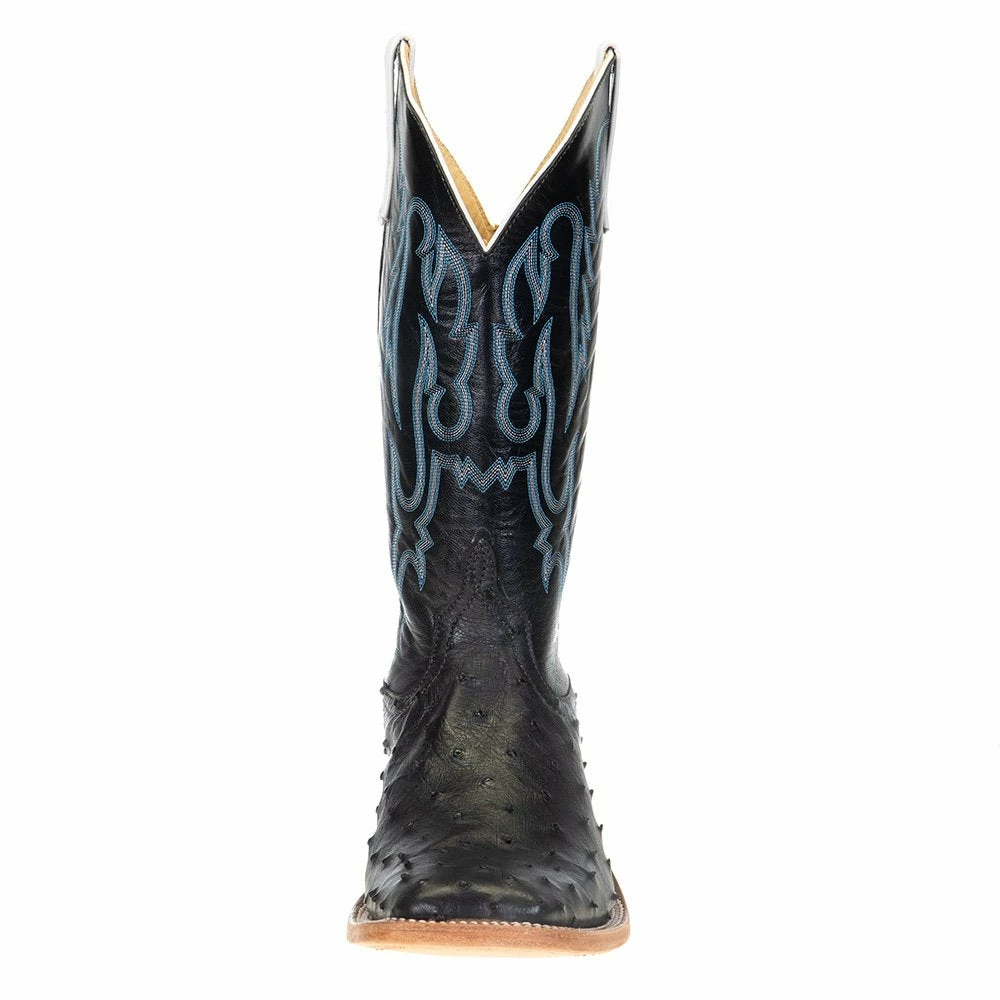 Anderson Bean Men's Black Full Quill Ostrich 13in. Black Kidskin Top Square Toe Boots 4 Anderson Bean Men's Black Full Quill Ostrich 13in. Black Kidskin Top Square Toe Boots - Image 2