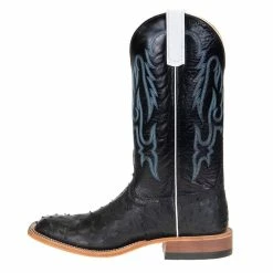 Anderson Bean Men's Black Full Quill Ostrich 13in. Black Kidskin Top Square Toe Boots 9 Anderson Bean Men's Black Full Quill Ostrich 13in. Black Kidskin Top Square Toe Boots -Justin Boots Store S3015 2