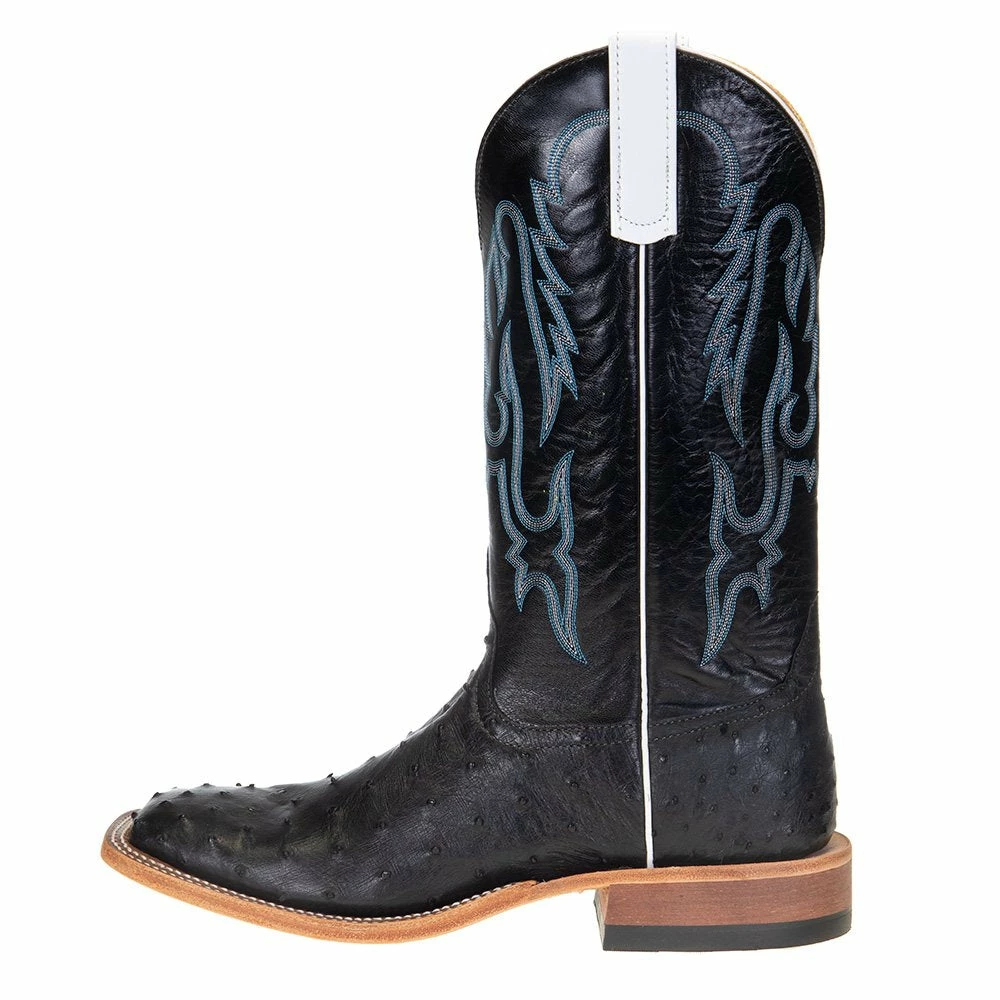 Anderson Bean Men's Black Full Quill Ostrich 13in. Black Kidskin Top Square Toe Boots 5 Anderson Bean Men's Black Full Quill Ostrich 13in. Black Kidskin Top Square Toe Boots - Image 3