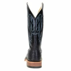 Anderson Bean Men's Black Full Quill Ostrich 13in. Black Kidskin Top Square Toe Boots 10 Anderson Bean Men's Black Full Quill Ostrich 13in. Black Kidskin Top Square Toe Boots -Justin Boots Store S3015 3