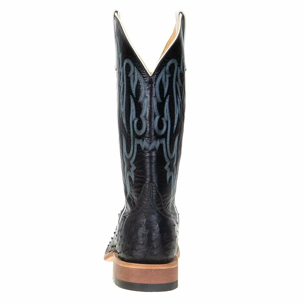 Anderson Bean Men's Black Full Quill Ostrich 13in. Black Kidskin Top Square Toe Boots 6 Anderson Bean Men's Black Full Quill Ostrich 13in. Black Kidskin Top Square Toe Boots - Image 4