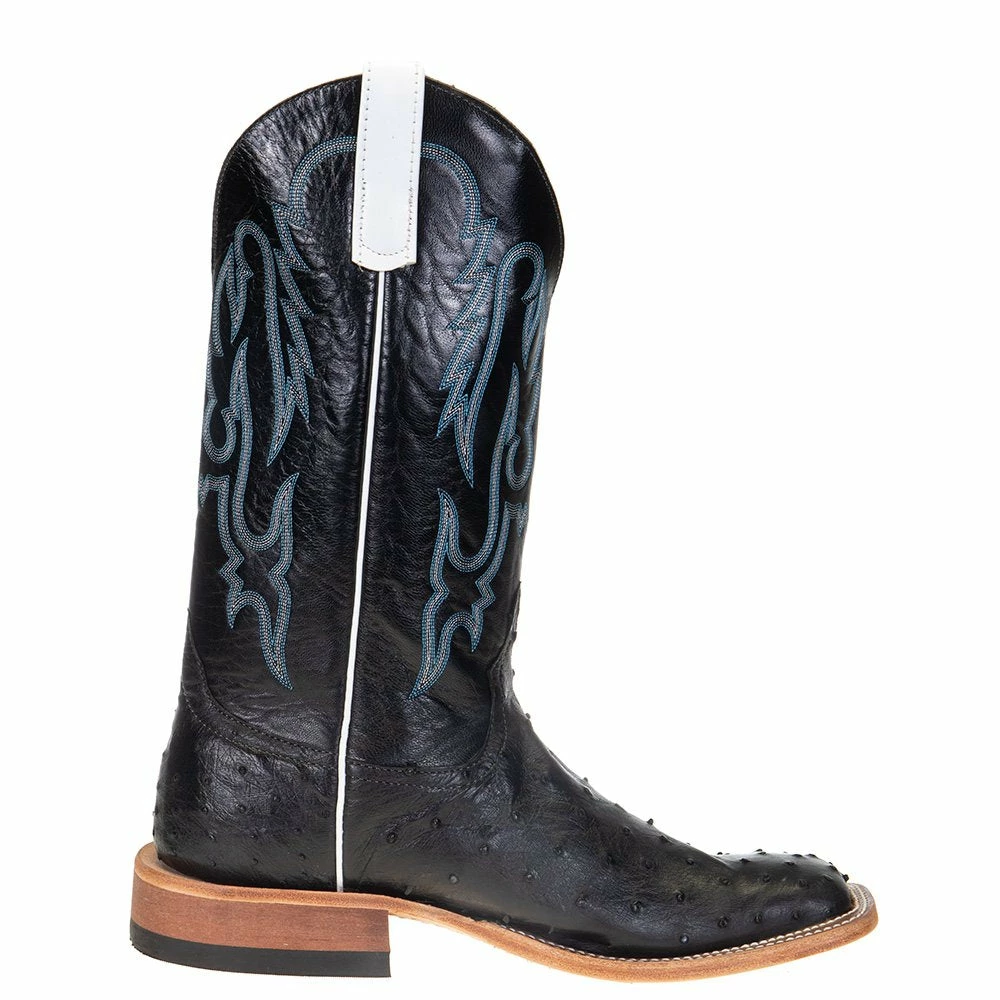 Anderson Bean Men's Black Full Quill Ostrich 13in. Black Kidskin Top Square Toe Boots 7 Anderson Bean Men's Black Full Quill Ostrich 13in. Black Kidskin Top Square Toe Boots - Image 5